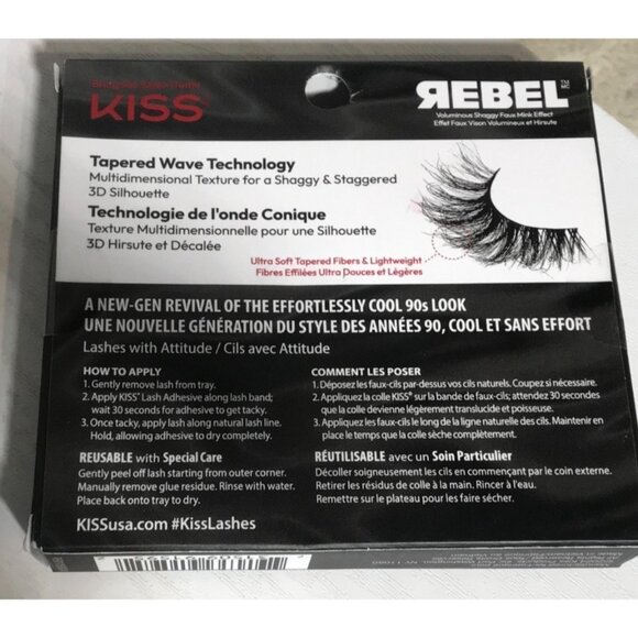 Kiss Rebel Lash Couture 3D Smokey 90s Retro Look Faux Mink Lashes - Picture 4 of 9